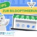 Illustration mit Robotern und Computer, Text: 6 Tipps zur Bildoptimierung für Google. NETZPUNKTE Online-Marketing-Logo.