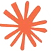 Orangefarbene Starburst-Form mit ungleichmäßigen, strahlenden Linien auf weißem Hintergrund, perfekt für kreative Projekte oder als Inspiration für jede Webdesign Agentur Buchholz in der Nordheide.
