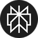 Weißes geometrisches Stern- oder Schneeflocken-Design auf schwarzem Hintergrund, ideal für kreative Projekte oder als Inspiration für Webdesign Agentur Buchholz in der Nordheide.