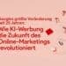 KI-Werbung revolutioniert das Online-Marketing: Ein Einkaufswagen und Geschenkboxen vor pinkem Hintergrund zeigen, wie Google und moderne Technologien die Werbewelt neu gestalten.