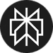 Weißes geometrisches Stern- oder Schneeflocken-Design auf schwarzem Hintergrund, ideal für kreative Projekte oder als Inspiration für Webdesign Agentur Buchholz in der Nordheide.